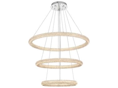 Elegant Lighting Bowen 3-Light Chrome Round Tiered Pendant EG3800G41LC