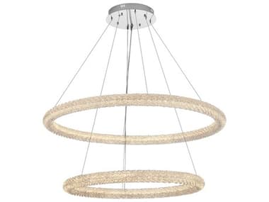 Elegant Lighting Bowen 2-Light Chrome Round Tiered Pendant EG3800G42C