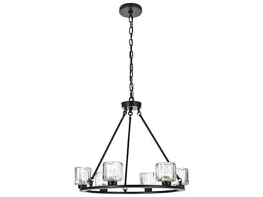 Elegant Lighting Cadence 6-Light Black Chandelier EG5100D26BK