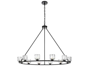 Elegant Lighting Cadence 12-Light Black Chandelier EG5100D48BK