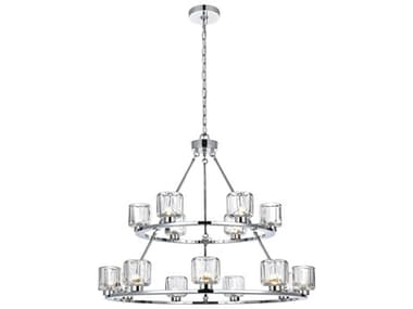 Elegant Lighting Cadence 15-Light Chrome Tiered Chandelier EG5100L236C