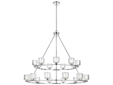 Elegant Lighting Cadence 21-Light Chrome Tiered Chandelier EG5100L248C