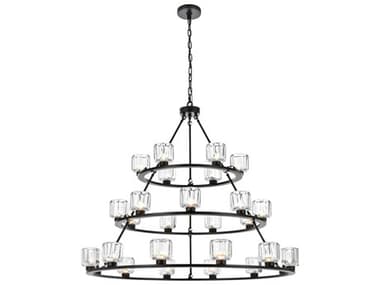 Elegant Lighting Cadence 27-Light Black Tiered Chandelier EG5100L348BK