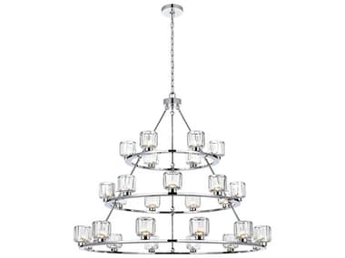 Elegant Lighting Cadence 27-Light Chrome Tiered Chandelier EG5100L348C