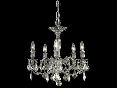 Elegant Lighting Rosalia Pewter Gold Crystal Semi Flush Mount EG9205F18PWGT