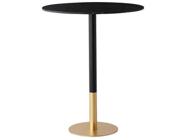 Elegant Lighting Ronan Black Gold Round Faux Marble Bar Table EGAF110232BK