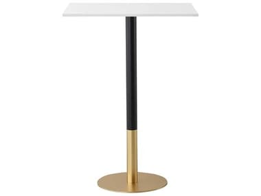 Elegant Lighting Ronan White Gold Rectangular Faux Marble Bar Table EGAF11R2428WH