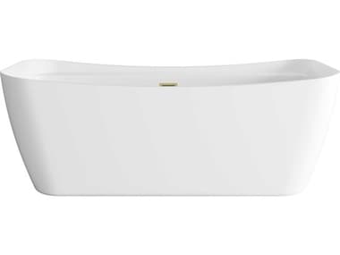 Elegant Lighting Glossy White 67" Bathtub EGBT10467GW