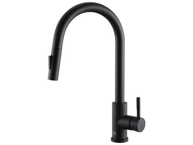 Elegant Lighting Jack Matte Black Pull Down Sprayer Kitchen Faucet EGFAK302MBK