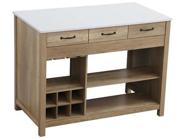 Elegant Lighting Jax Marble Natural Oak Kitchen Island EGKD0248NT