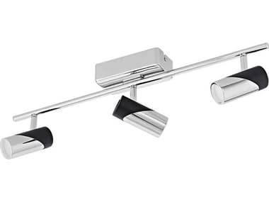 Eglo Bernedo 3-Light Chrome Black Cylinder Track & Rail Light EGL200849A