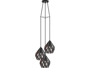 Eglo Carlton 3-Light Black Geometric Pendant EGL202041A