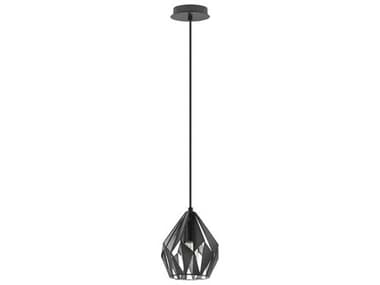 Eglo Carlton 1-Light Black Silver Geometric Mini Pendant EGL203522A