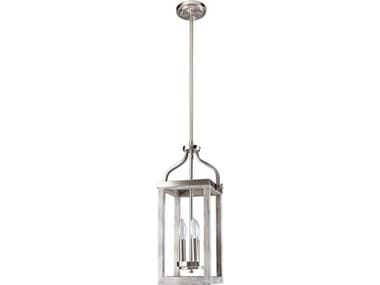 Eglo Westbury 3-Light Brown Acia Wood Brushed Nickel Mini Pendant EGL203612A