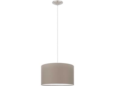 Eglo Mandana 1-Light Matte Nickel Brown Drum Pendant EGL204254A