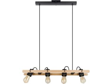 Eglo Plimsoll 4-Light Black Wood Island Pendant EGL205588A