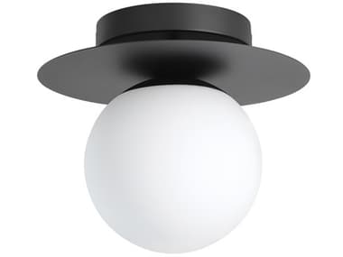Eglo Arenales 1-Light Structured Black Globe Flush Mount EGL205631A