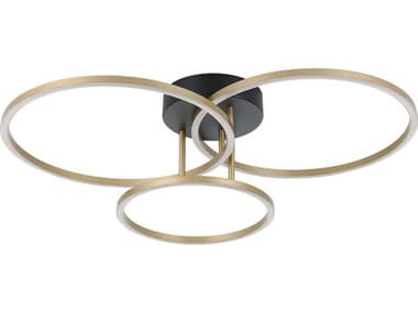 Eglo Boyal Gold Structured Black Round Semi Flush Mount EGL205745A