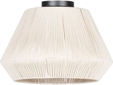 Eglo Lanier 1-Light Black Off White Flush Mount EGL205757A