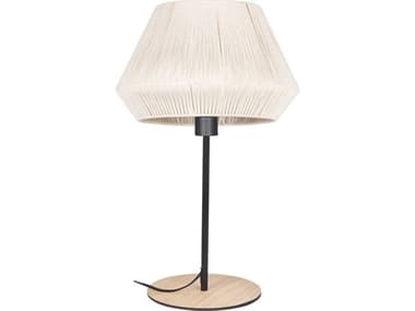 Eglo Lanier Black Cream Textile Thread Off White Table Lamp EGL205758A