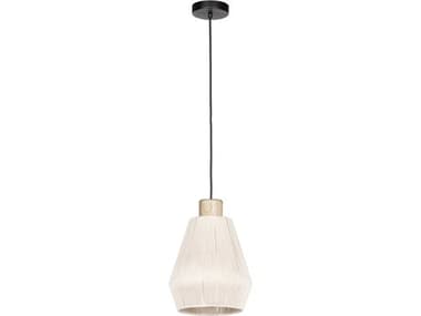 Eglo Lanier 1-Light Black Off White Mini Pendant EGL205762A