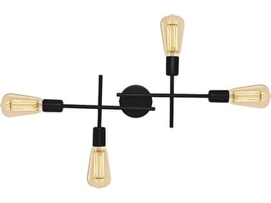 Eglo Avondale 4-Light Matte Black Wall Sconce EGL205768A