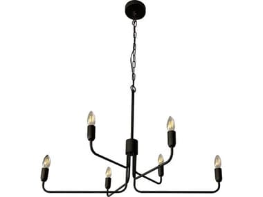 Eglo Portofino 6-Light Black Candelabra Chandelier EGL205786A