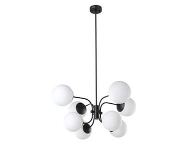 Eglo Moultrie 8-Light Black Globe Chandelier EGL205803A
