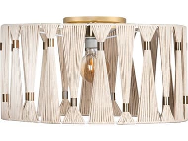 Eglo Macclenny 1-Light Brushed Brass Semi Flush Mount EGL205822A