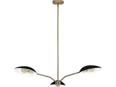 Eglo Lindmoor 3-Light Black Brushed Brass Chandelier EGL205881A