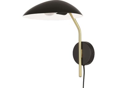 Eglo Lindmoor 1-Light Black Brushed Brass Wall Sconce EGL205884A