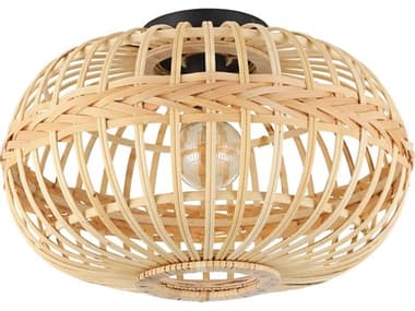 Eglo Amsfield 1-Light Black Brown Flush Mount EGL206083A