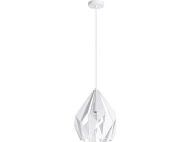Eglo Carlton 1-Light White Geometric Mini Pendant EGL206089A