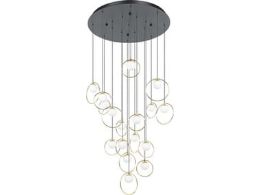 Eglo Portocolom 17-Light Black Shinny Brass Pendant EGL206113A