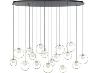 Eglo Portocolom 17-Light Black Shinny Brass Island Pendant EGL206115A