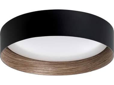 Eglo Ester 1-Light Black Sandalwood Round Flush Mount EGL206239A