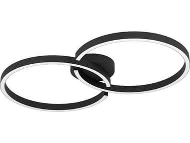 Eglo Amandolo 1-Light Black Round Semi Flush Mount EGL206284A