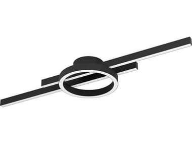 Eglo Amandolo 1-Light Black Round Semi Flush Mount EGL206285A