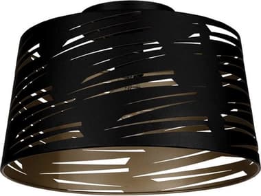 Eglo Akers Mill 1-Light Black Semi Flush Mount EGL206306A