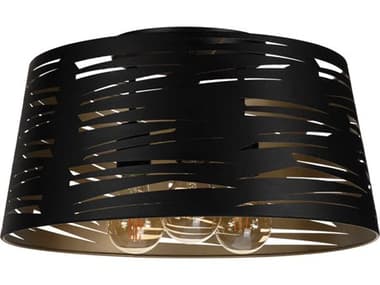 Eglo Akers Mill 3-Light Black Semi Flush Mount EGL206307A