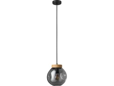 Eglo Magacela 1-Light Black Light Wood Mini Pendant EGL206613A