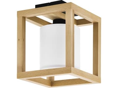 Eglo Granados 1-Light Black Beech Wood Semi Flush Mount EGL390097A