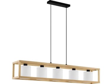 Eglo Granados 5-Light Black Beech Wood Island Pendant EGL390102A