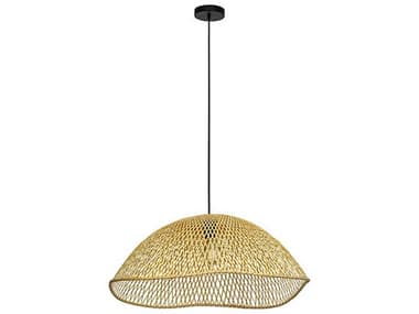 Eglo Sambucona 1-Light Matte Black Brown Dome Pendant EGL390236A