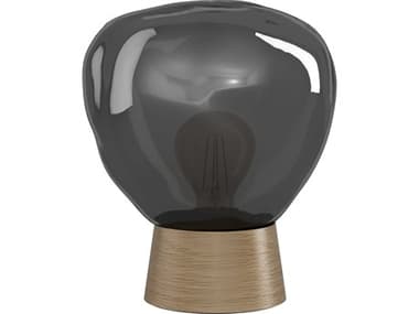 Eglo Magacela Black Light Wood Chrome Smoked Glass Table Lamp EGL390321A