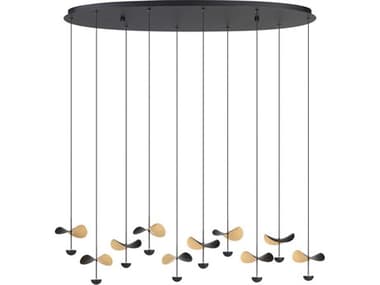 Eglo Dracera Black Gold Leaf Island Pendant EGL390342A