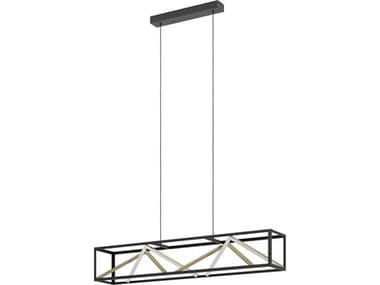 Eglo Penela 1-Light Black Gold Geometric Island Pendant EGL390417A