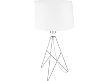 Eglo Camporale Chrome White Fabric Table Lamp EGL39181A