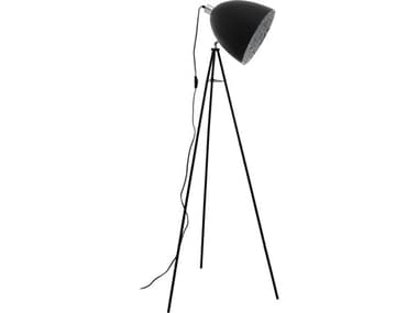 Eglo Mareperla Black Chrome Crystal Sand Metal Floor Lamp EGL39499A