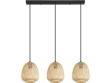 Eglo Dembleby 3-Light Black Brown Island Pendant EGL43262A